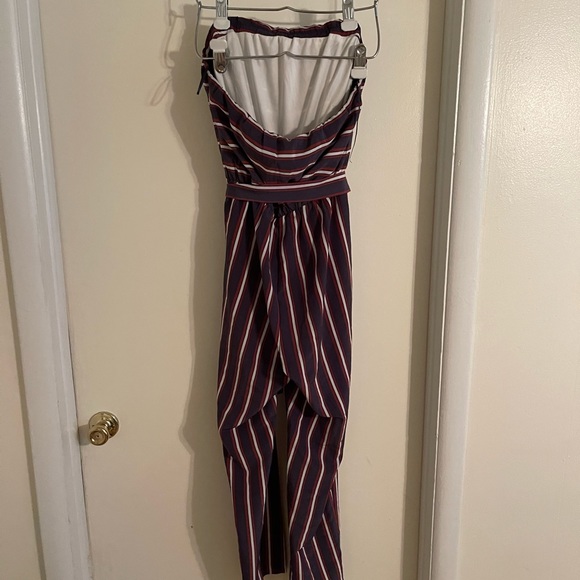 Express Strapless Jumpsuit One Piece Pantsuit Striped - Picture 6 of 7